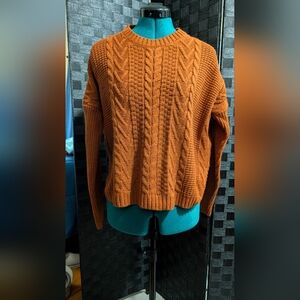 Joseph A Rust Cable Knit Sweater